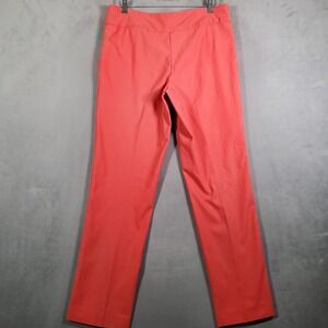 Lior Paris Pants Womens 14 Coral Jannie Pull On Straight Leg Minimal Career Luxe